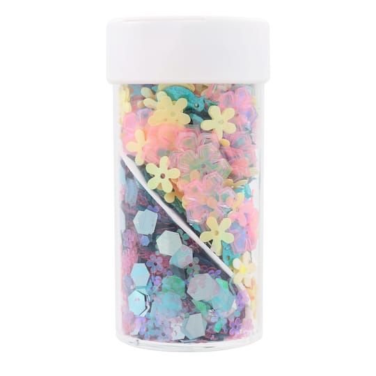 12 Pack: Bluebird Blossoms Shaped Glitter Swirl Jar by Creatology&#x2122;